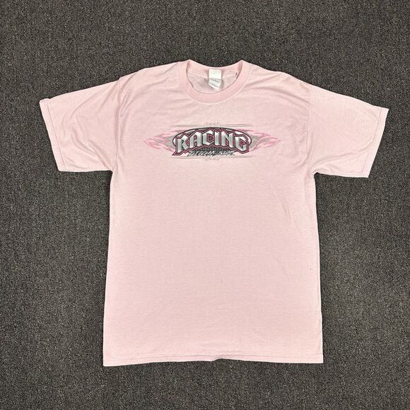 Fruit of the Loom Other - Gitcha Sum Racing Men’s T Shirt Short Sleeve Pink Signed! Size Large